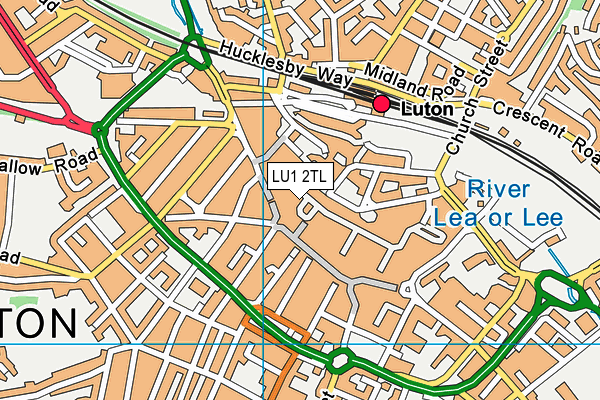 LU1 2TL map - OS VectorMap District (Ordnance Survey)