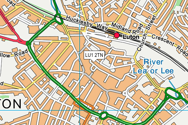 LU1 2TN map - OS VectorMap District (Ordnance Survey)