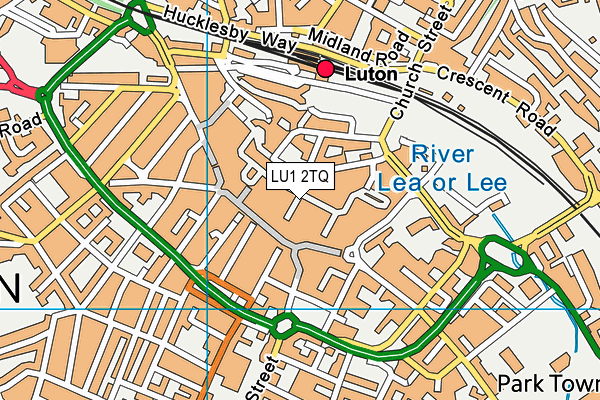 LU1 2TQ map - OS VectorMap District (Ordnance Survey)