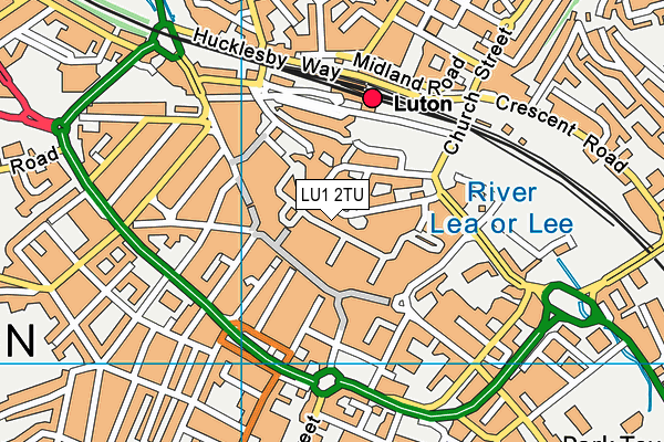 LU1 2TU map - OS VectorMap District (Ordnance Survey)