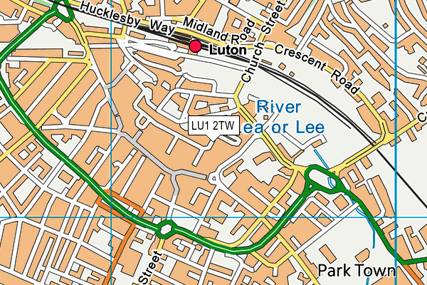 LU1 2TW map - OS VectorMap District (Ordnance Survey)