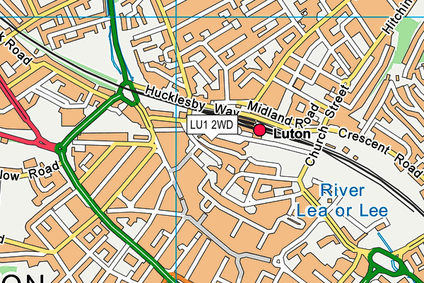 LU1 2WD map - OS VectorMap District (Ordnance Survey)