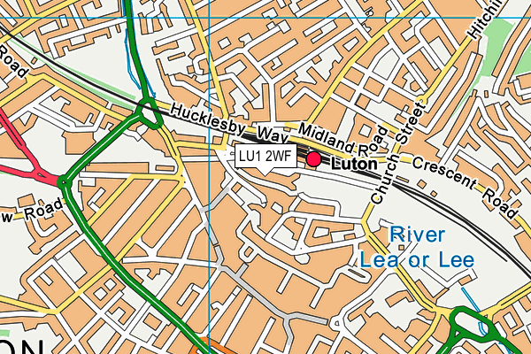 LU1 2WF map - OS VectorMap District (Ordnance Survey)