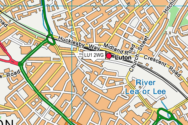 LU1 2WG map - OS VectorMap District (Ordnance Survey)