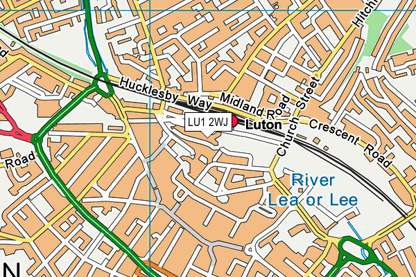 LU1 2WJ map - OS VectorMap District (Ordnance Survey)