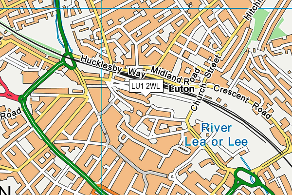 LU1 2WL map - OS VectorMap District (Ordnance Survey)