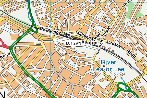 LU1 2WN map - OS VectorMap District (Ordnance Survey)