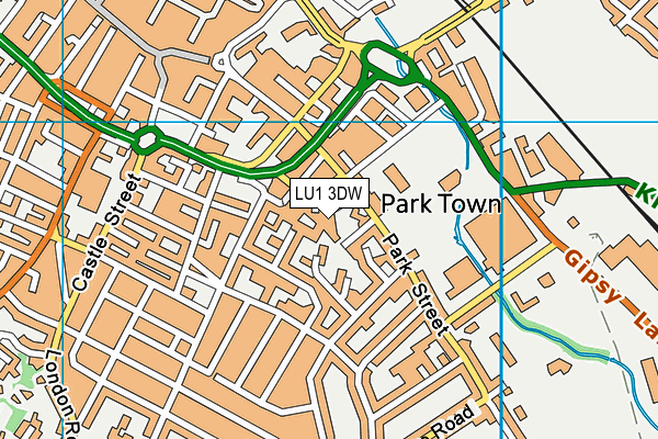 LU1 3DW map - OS VectorMap District (Ordnance Survey)