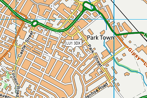 LU1 3DX map - OS VectorMap District (Ordnance Survey)