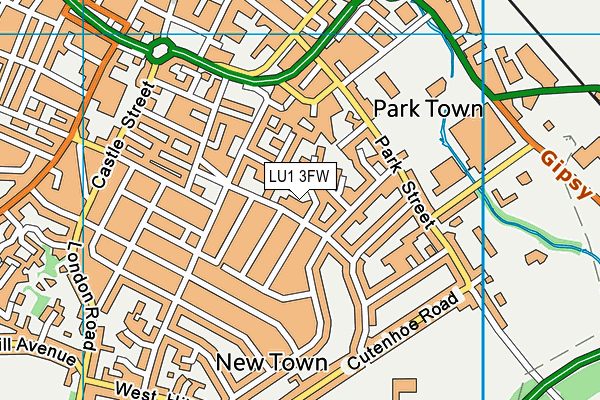 LU1 3FW map - OS VectorMap District (Ordnance Survey)