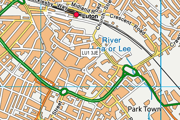 LU1 3JE map - OS VectorMap District (Ordnance Survey)