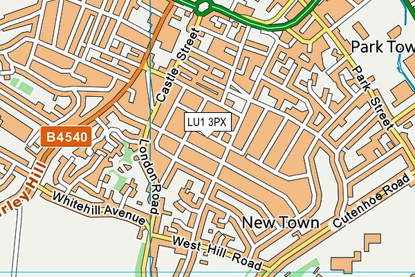 LU1 3PX map - OS VectorMap District (Ordnance Survey)