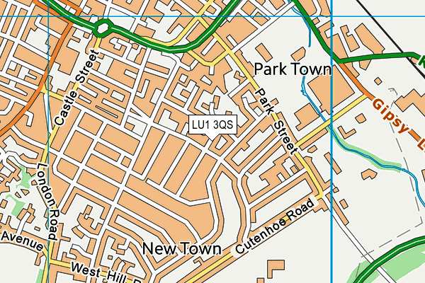 LU1 3QS map - OS VectorMap District (Ordnance Survey)