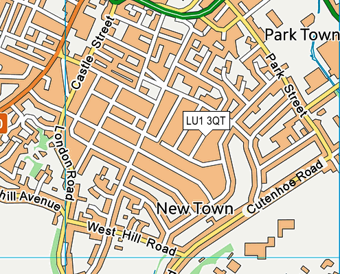 LU1 3QT map - OS VectorMap District (Ordnance Survey)