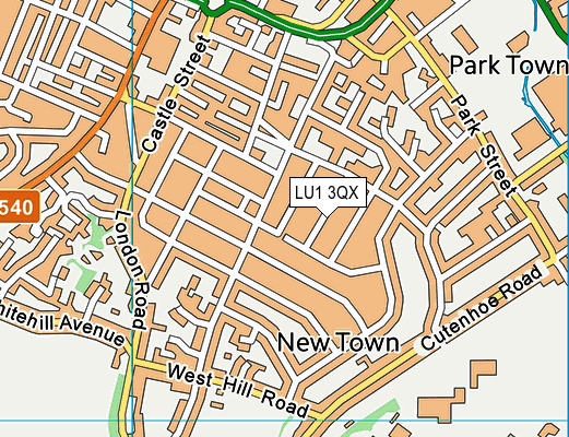 LU1 3QX map - OS VectorMap District (Ordnance Survey)