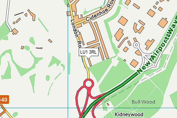 LU1 3RL map - OS VectorMap District (Ordnance Survey)