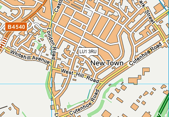 LU1 3RU map - OS VectorMap District (Ordnance Survey)