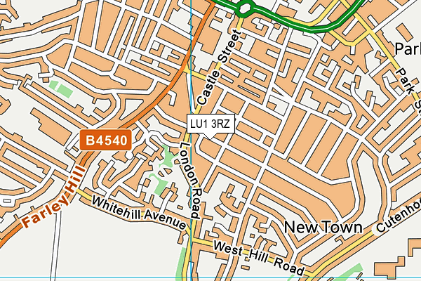 LU1 3RZ map - OS VectorMap District (Ordnance Survey)