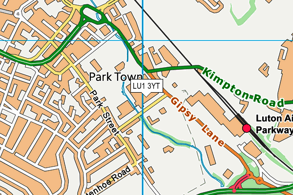 LU1 3YT map - OS VectorMap District (Ordnance Survey)