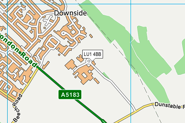 Manshead Church of England Academy map (LU1 4BB) - OS VectorMap District (Ordnance Survey)
