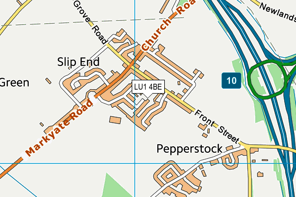 LU1 4BE map - OS VectorMap District (Ordnance Survey)