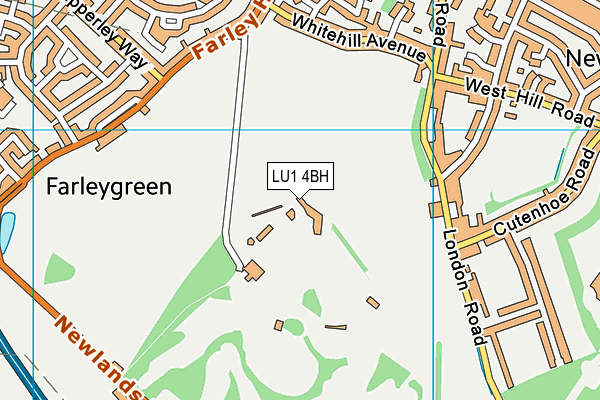 Stockwood Park Athletics Centre map (LU1 4BH) - OS VectorMap District (Ordnance Survey)