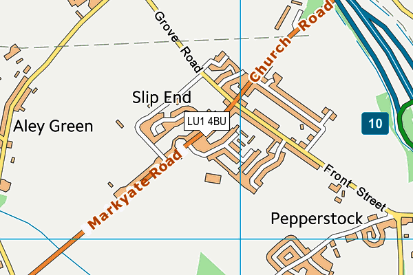 LU1 4BU map - OS VectorMap District (Ordnance Survey)