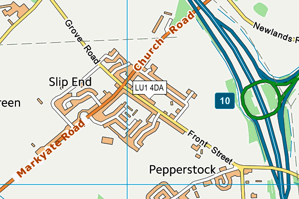 LU1 4DA map - OS VectorMap District (Ordnance Survey)