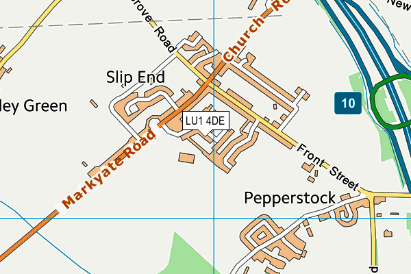 LU1 4DE map - OS VectorMap District (Ordnance Survey)