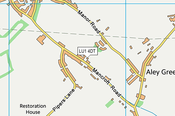 LU1 4DT map - OS VectorMap District (Ordnance Survey)