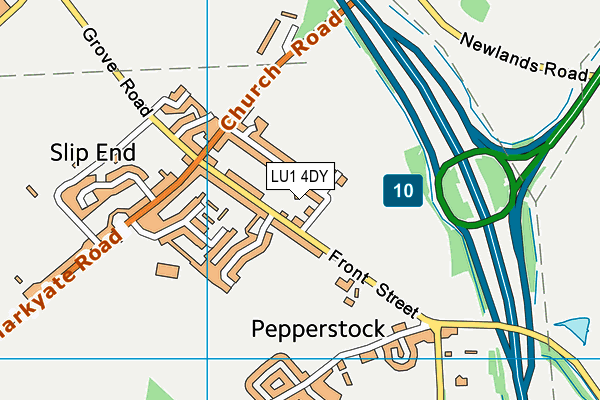 LU1 4DY map - OS VectorMap District (Ordnance Survey)