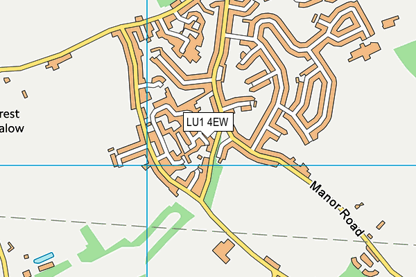 LU1 4EW map - OS VectorMap District (Ordnance Survey)