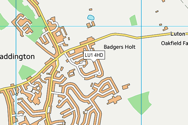 LU1 4HD map - OS VectorMap District (Ordnance Survey)