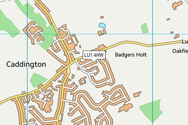 LU1 4HW map - OS VectorMap District (Ordnance Survey)