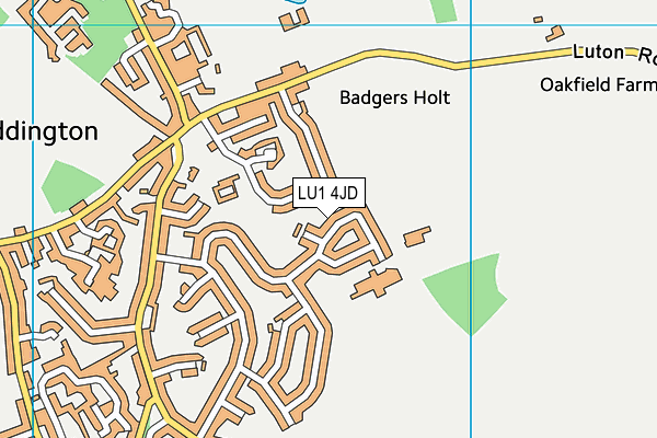 Caddington Village School map (LU1 4JD) - OS VectorMap District (Ordnance Survey)