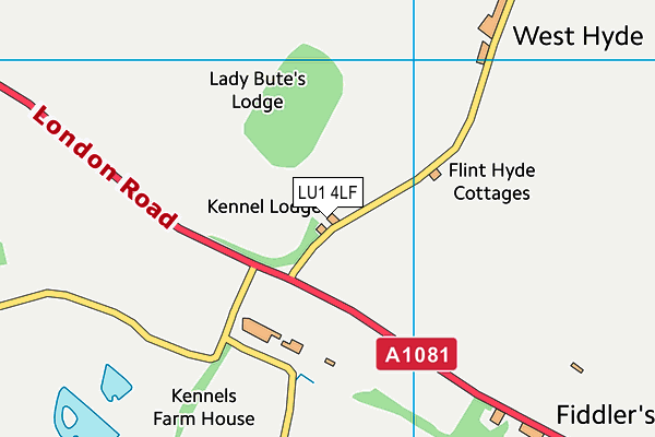 LU1 4LF map - OS VectorMap District (Ordnance Survey)