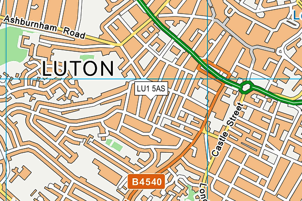 LU1 5AS map - OS VectorMap District (Ordnance Survey)