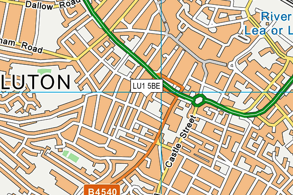 LU1 5BE map - OS VectorMap District (Ordnance Survey)