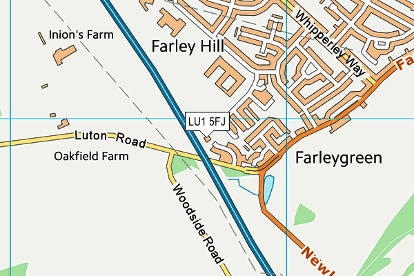 LU1 5FJ map - OS VectorMap District (Ordnance Survey)