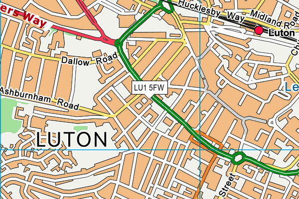 LU1 5FW map - OS VectorMap District (Ordnance Survey)