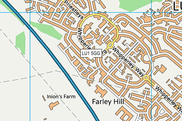 LU1 5GG map - OS VectorMap District (Ordnance Survey)