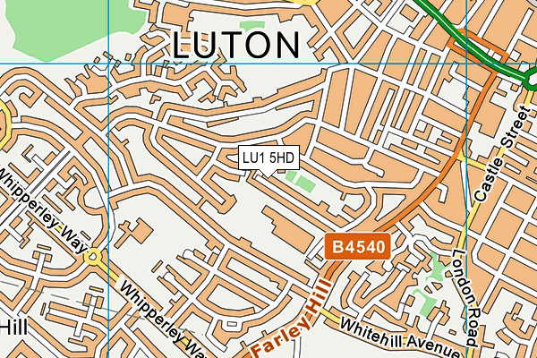 LU1 5HD map - OS VectorMap District (Ordnance Survey)