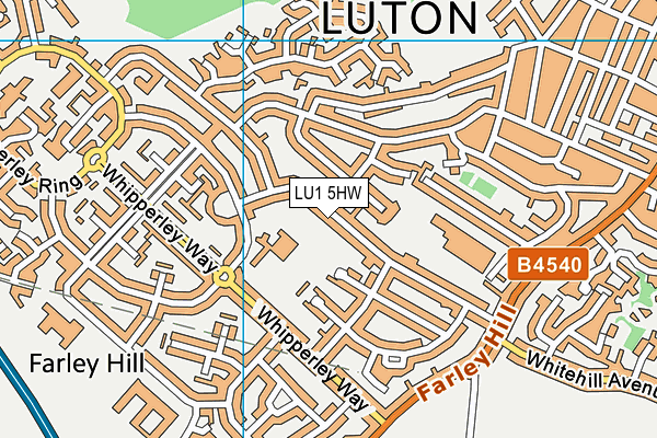 LU1 5HW map - OS VectorMap District (Ordnance Survey)