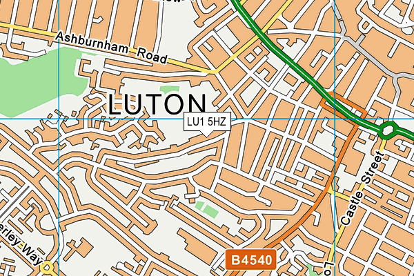 LU1 5HZ map - OS VectorMap District (Ordnance Survey)