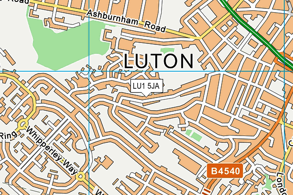 LU1 5JA map - OS VectorMap District (Ordnance Survey)