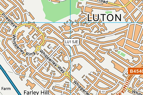 LU1 5JE map - OS VectorMap District (Ordnance Survey)