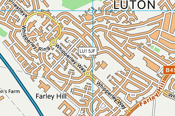 LU1 5JF map - OS VectorMap District (Ordnance Survey)