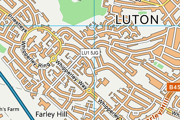 LU1 5JG map - OS VectorMap District (Ordnance Survey)