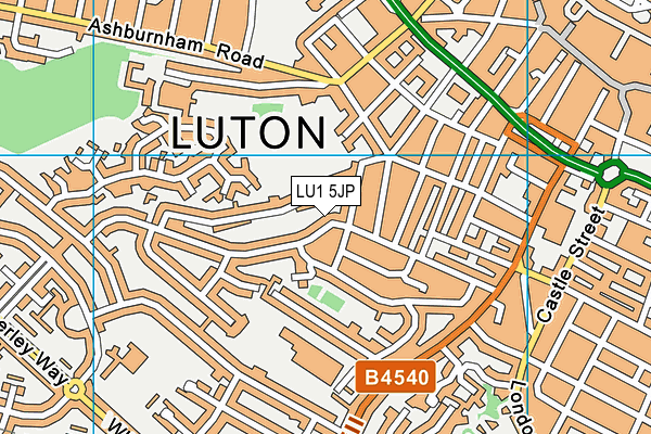 LU1 5JP map - OS VectorMap District (Ordnance Survey)