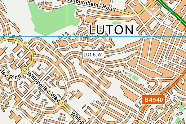 LU1 5JW map - OS VectorMap District (Ordnance Survey)